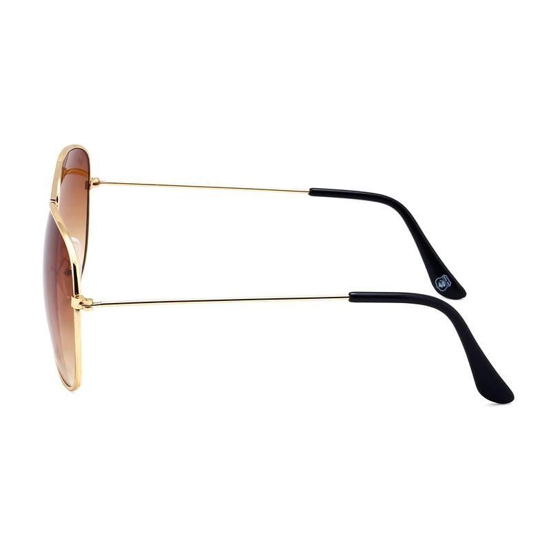 Unisex Brown Golden Aviator Sunglass